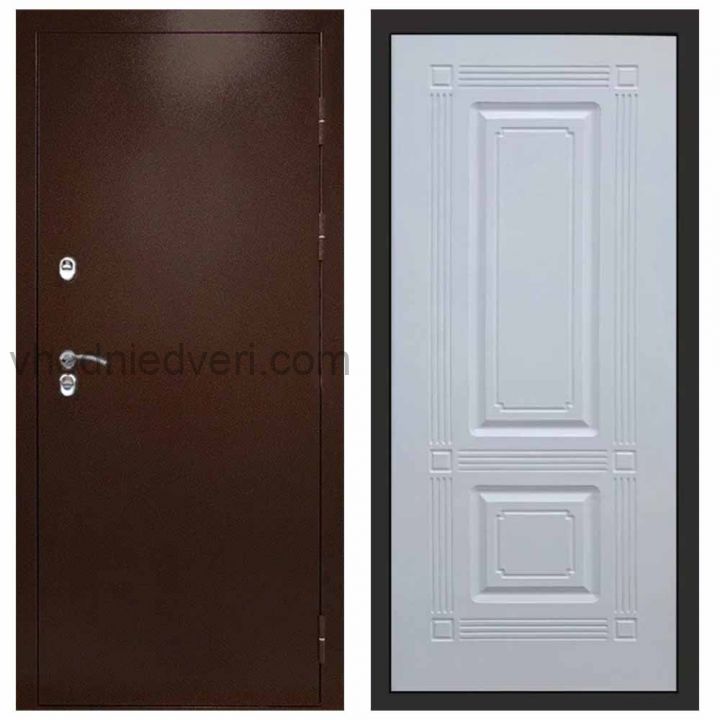 Входная дверь Termo-door Техно Медь - Мадрид Белый софт