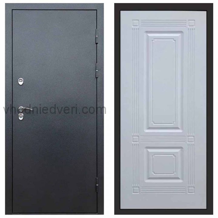 Входная дверь Termo-door Техно Графит - Мадрид Белый софт