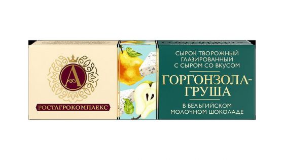 Сырок творожный в бельгийском молочном шоколаде Горгонзола - Груша 24%, 50 г, А.РОСТАГРОКОМПЛЕКС
