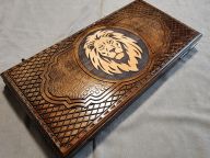 Нарды резные "Голова Льва" средние 50