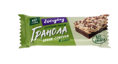 EVERYDAY Батончик-мюсли глазированный ГРАНОЛА ОРЕХ-СЕМЕЧКИ 50г