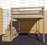 Кровать-чердак двухспальная Рома