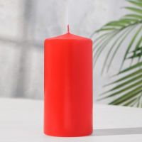 Свеча - цилиндр, 6х12,5 см, 35 ч, 275 г, красная