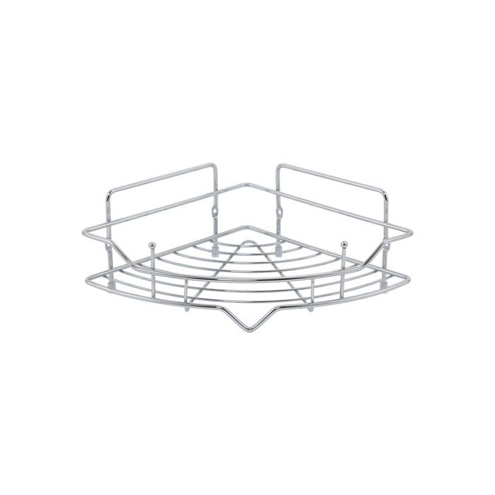 Полка одноярусная угловая, проволока стальная, хром, Grid, Milardo, GRICC1CM44