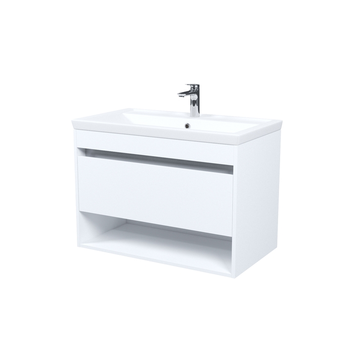 Тумба с умывальником, подвесная, с нишей, 80 см, белый, Zodiac X, IDDIS, ZDX80WNi95K
