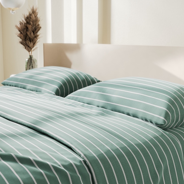 Постельное бельё Этель 2 сп Mint stripes 175х215 см, 200х220 см, 70х70см-2 шт, 100% хлопок, поплин