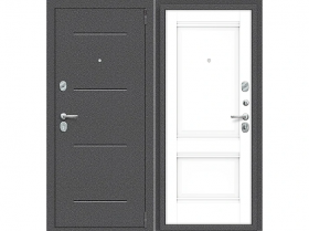 Входная Дверь el’PORTA (Portika) Porta R-2 104/K42 Антик Серебро/Snow Veralinga 2 Замка с Ночной Задвижкой 980х2050мм Левое Открывание / Портика 0219-0559.