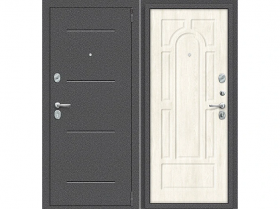 Входная Дверь el’PORTA (Portika) Porta R-2 104/П55 Антик Серебро/Nordic Oak 2 Замка с Ночной Задвижкой 980х2050мм Левое Открывание / Портика 0219-0043.