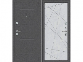 Входная Дверь el’PORTA (Portika) Porta R-2 104/15 Антик Серебро/Snow Art 2 Замка с Ночной Задвижкой 980х2050мм Правое Открывание / Портика 0229-0004.