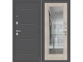 Входная Дверь el’PORTA (Portika) Porta R-2 104/П61 Антик Серебро/Cappuccino Veralinga 2 Замка с Ночной Задвижкой 880х2050мм Правое Открывание / Портика 0228-0050.