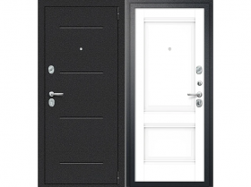 Входная Дверь el’PORTA (Portika) Porta R-2 104/K42 Букле Черный/Snow Veralinga 2 Замка с Ночной Задвижкой 980х2050мм Правое Открывание / Портика 0229-0564.