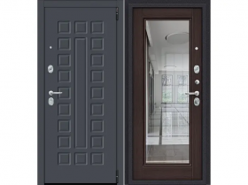 Входная Дверь el’PORTA (Portika) Porta R-3 51/П61 Graphite Pro/Wenge Veralinga с Зеркалом 2 Замка с Ночной Задвижкой 880х2050мм Правое Открывание / Портика 0328-0130.