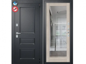 Входная Дверь el’PORTA (Portika) Porta T4 Букле Черный 980х2050мм Левое Открывание / Эльпорта Портик 1419-0371.