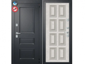 Входная Дверь el’PORTA (Portika) Porta T4 Букле Черный 980х2050мм Правое Открывание / Эльпорта Портик 1429-0348.