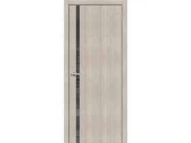 Межкомнатная Дверь Каркасно-Щитовая el’PORTA (Portika) Браво-1.55 Cappuccino Melinga Остекленная Mirox Grey 700х2000мм (Полотно+Коробка+5 Наличников) / Портика  153-1217.