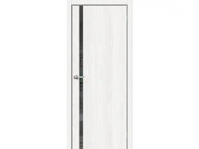 Межкомнатная Дверь Каркасно-Щитовая el’PORTA (Portika) Браво-1.55 White Dreamline Остекленная Mirox Grey 600х2000мм (Полотно+Коробка+5 Наличников) / Портика 153-1035.