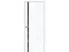 Межкомнатная Дверь Каркасно-Щитовая el’PORTA (Portika) Браво-1.55 Snow Art Остекленная Mirox Grey 800х2000мм (Полотно+Коробка+5 Наличников) / Портика 153-1029.