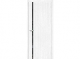 Межкомнатная Дверь Каркасно-Щитовая el’PORTA (Portika) Браво-1.55 Snow Melinga Остекленная Mirox Grey 800х2000мм (Полотно+Коробка+5 Наличников) / Портика 153-1226.