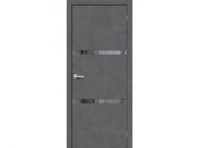 Межкомнатная Дверь Каркасно-Щитовая el’PORTA (Portika) Браво-2.55 Slate Art Остекленная Mirox Grey 600х2000мм (Полотно 1шт.) / Портика 153-1047.