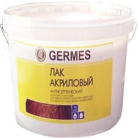 Лак Акриловый по Дереву Germes 2.5л Антисептический без Запаха для Внутренних и Наружных Работ / Гермес.
