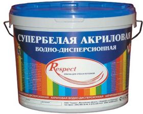 Краска для Стен и Потолков Гермес Respect 7кг Акриловая, Супербелая.
