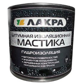 Мастика Битумная Изоляционная Лакра 1.8кг Черная для Наружных Работ.