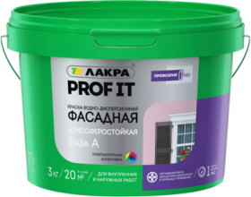Краска Водно-Дисперсионная Фасадная Атмосферостойкая 25кг Белая Лакра Prof It.*
