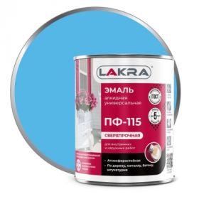 Эмаль ПФ-115 Lakra 1кг Светло-Голубая, Атмосферостойкая, Алкидная, Сверхпрочная / Лакра.