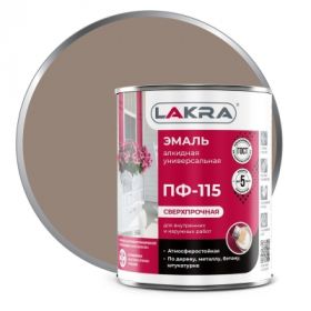 Эмаль ПФ-115 Lakra 1кг Кофе с Молоком, Атмосферостойкая, Алкидная, Сверхпрочная / Лакра.