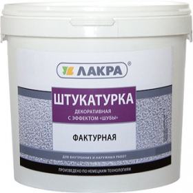 Декоративная Штукатурка Шуба Лакра 15кг Белая, Фактурная для Внутренних и Наружных Работ.