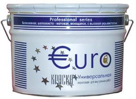 Краска для Стен и Потолков Гермес Euroкраска 2.7л Моющаяся, Шелковисто-Матовая.