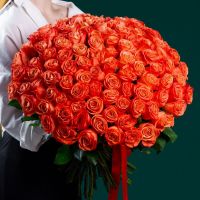101 оранжевая роза Эквадор