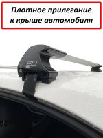 Багажник на крышу Volkswagen Jetta A6 (sedan, 2010-2019), ED Tana, с замком, серебристые крыловидные дуги