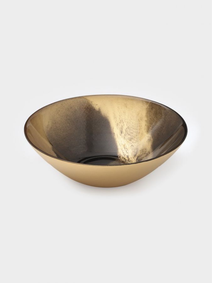 Салатник Magistro Brown Marble, d=17 см, стекло, коричневый