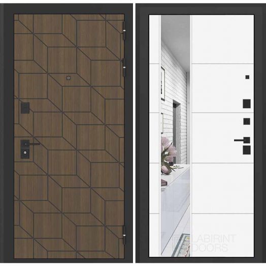 Входная дверь Бункер BN 03 - 19 Зеркало Белый софт