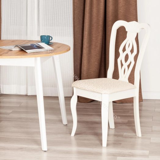 Стул Афродита Ivory White - ткань кремовая с рисунком