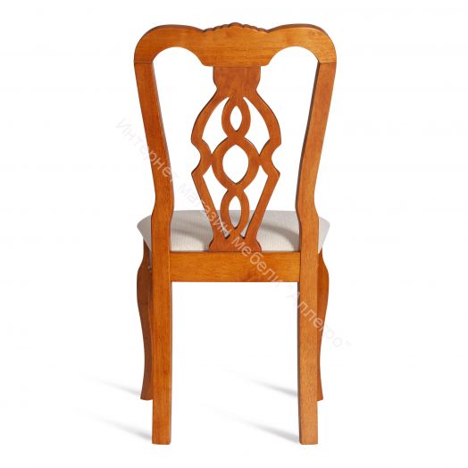 Стул Афродита Espresso (дуб в красноту) - ткань кремовая с рисунком