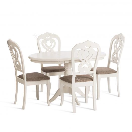 Стул Андромеда/ Andromeda Ivory white, ткань коричневая S168-7