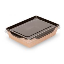 Контейнер 500мл "OPSALAD" 164х115х45мм OSQ с прозрачной крышкой, картон, черный, крафт