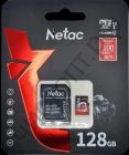 Карта памяти micro SDXC 128GB Netac  P500  Extreme Pro Class 10 UHS-I A1 V30 (100 Mb/s) + SD адаптер