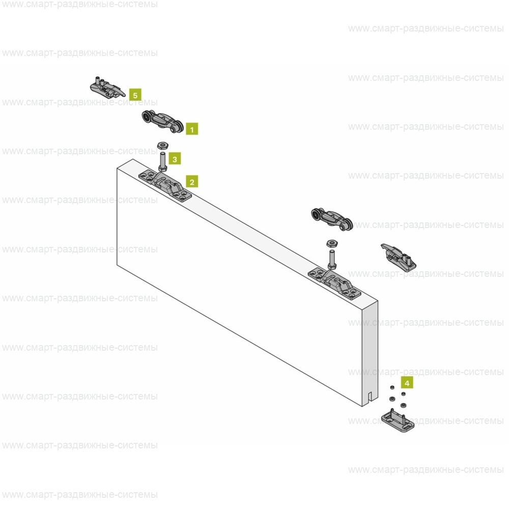 Раздвижная дверь Vega Standart 80 вдоль стены до 80 кг