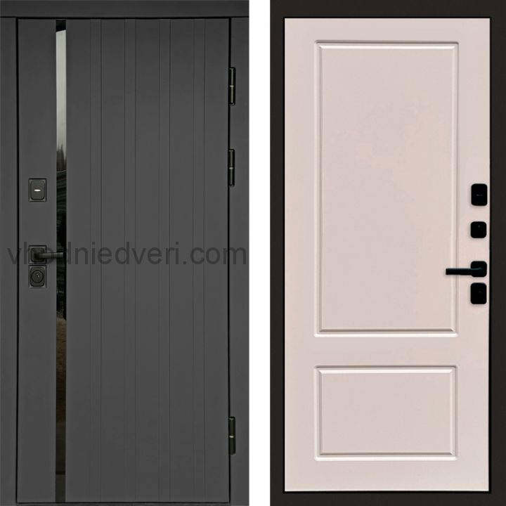 Входная дверь Termo-door Роял Графит - Марсель Слоновая кость
