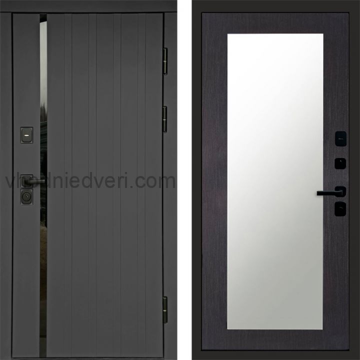 Входная дверь Termo-door Роял Графит - Зеркало триумф Венге