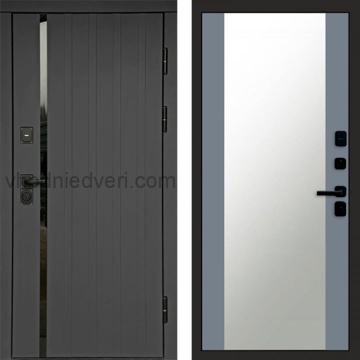 Входная дверь Termo-door Роял Графит - Зеркало Грей софт