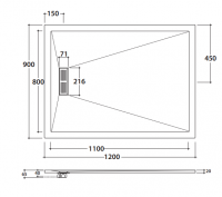 Globo душевой поддон DP212090 90х120 схема 2 Globo душевой поддон DP212090 90х120 схема 2