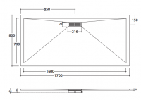 Globo душевой поддон DP217080 80х170 схема 2