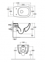 Подвесной унитаз Globo Daily DNS02 без обoдка схема 2
