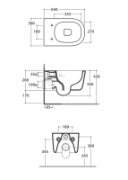 Подвесной унитаз Globo Lalita LTS02 схема 2