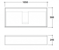 Подвесная тумба Mari' MR24105 105x50x24,5 схема 3 Подвесная тумба Mari' MR24105 105x50x24,5 схема 3