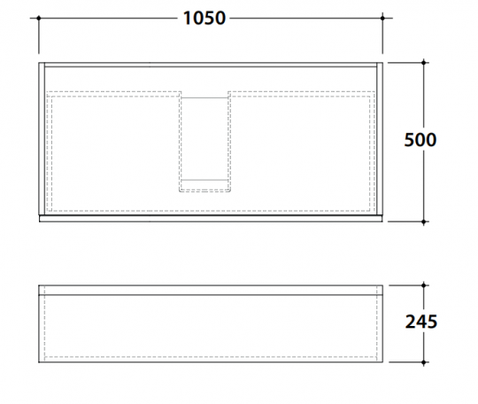 Подвесная тумба Mari' MR24105 105x50x24,5 схема 3 Подвесная тумба Mari' MR24105 105x50x24,5 схема 3